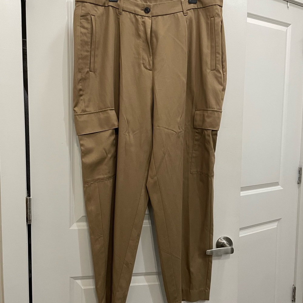 Old Navy Tan Tapered Trousers with Relaxed Fit
